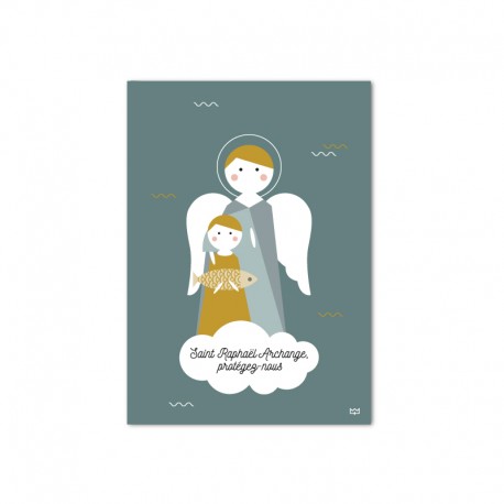 Carte Saint Raphaël Archange et Tobie - Images et cartes religieuses papeterie religieuse Godsavetheking