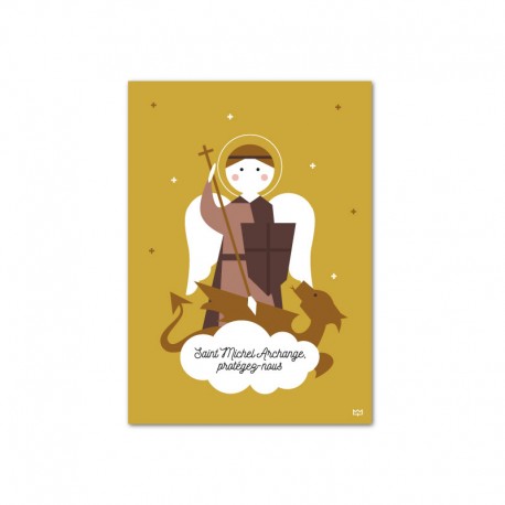Carte Archange Saint Michel - Images saints patrons papeterie religieuse Godsavetheking