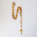 ♥ Chapelet doré Ave Maria en pierres naturelles multicolore - grand format
