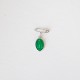 ♥ Broche miraculeuse argentée ovale émaillée verte – 17 mm - Nouveautés Godsavetheking
