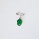 ♥ Broche miraculeuse argentée ovale émaillée verte – 17 mm - Nouveautés Godsavetheking