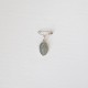 ♥ Broche miraculeuse argentée ovale émaillée bleu-gris – 17 mm - Nouveautés Godsavetheking