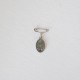 ♥ Broche miraculeuse argentée ovale émaillée bleu-gris – 17 mm - Nouveautés Godsavetheking
