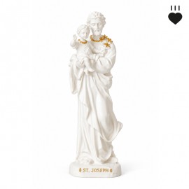 Statuette Saint Joseph et Jésus blanc et doré - 9 cm - Coup de cœurs des sœurs de God save the king