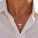 Collier chaîne pendentif grande croix en argent 925 - Nouveautés Godsavetheking