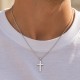 Collier chaîne pendentif grande croix en argent 925 - Nouveautés Godsavetheking