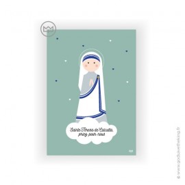 Carte Sainte Mère Teresa de Calcutta - Images et cartes religieuses papeterie religieuse Godsavetheking