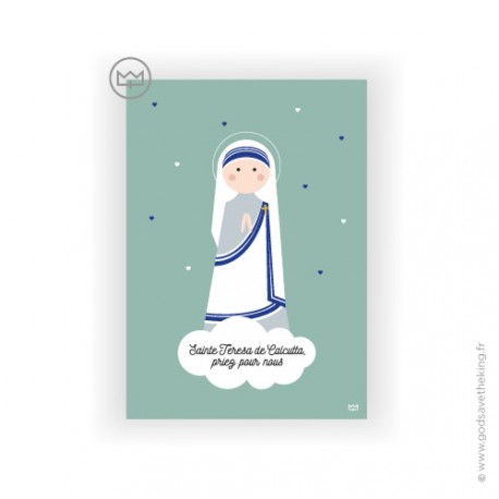 Carte Sainte Mère Teresa de Calcutta - Images et cartes religieuses papeterie religieuse Godsavetheking