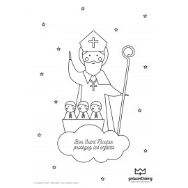 Coloriage bon Saint Nicolas pour les enfants sages - Livres, coloriages et Activités papeterie religieuse God save the king