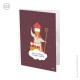 Grande carte Bon Saint Nicolas et son histoire en 2 volets avec enveloppe - 14 x 20,5 cm - Images et cartes religieuses papet...