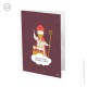 Grande carte Bon Saint Nicolas et son histoire en 2 volets avec enveloppe - 14 x 20,5 cm - Collection de Noël Godsavetheking
