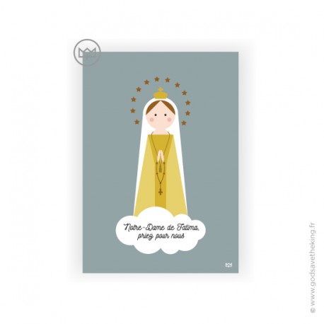 Carte Notre Dame de Fatima priez pour nous - 10,5 x 14,8 cm - Images et cartes religieuses Godsavetheking