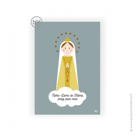 Carte postale Notre Dame de Fatima fêtée le 13 mai - Images et cartes religieuses papeterie religieuse Godsavetheking