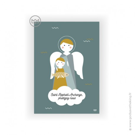 Carte Saint Raphaël Archange et Tobie - Images et cartes religieuses papeterie religieuse Godsavetheking