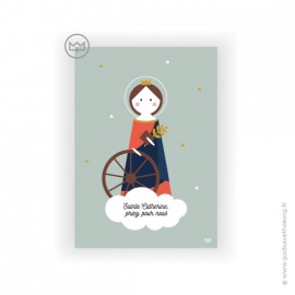 Carte Sainte Catherine fêtée le 25 novembre - Images et cartes religieuses papeterie religieuse Godsavetheking