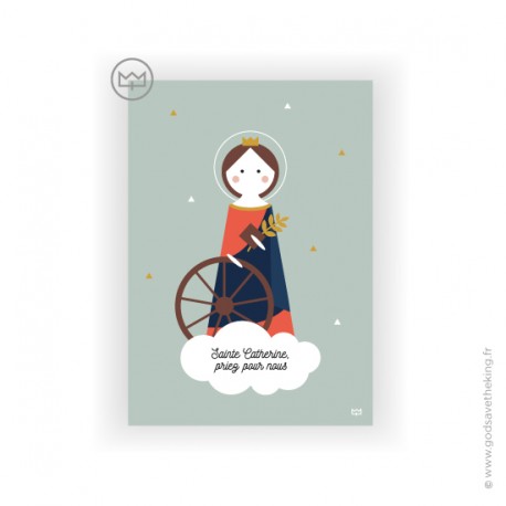 Carte Sainte Catherine fêtée le 25 novembre - Images et cartes religieuses papeterie religieuse Godsavetheking