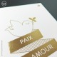 Carte en or à chaud "Paix joie & amour sur terre" - 11,5 x 16,5 cm - Images et cartes religieuses God save the king