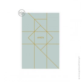 Signet religieux Amen Art déco - 8 x 12 cm - Images et signets de Baptême Godsavetheking