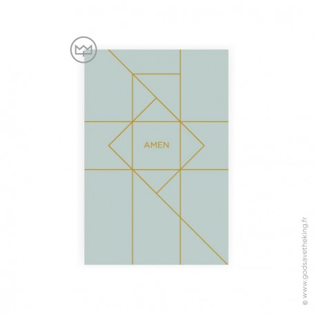 Signet religieux Amen Art déco - 8 x 12 cm - Images et signets de Baptême Godsavetheking