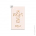 Signet de Profession de foi avec symboles fond rose - 7 x 12 cm