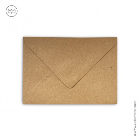Enveloppe kraft brun - papier recyclé - 11,4 x 16,2 cm (C6) - God save the king Tous nos produits