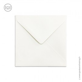 Enveloppe blanche carrée 13 x 13 cm pour carte postale