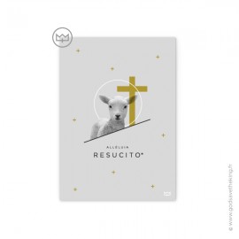 Carte Pâques Agneau de Dieu Alléluia Resucito - 10,5 x 14,8 cm - Images et cartes religieuses papeterie religieuse God save t...
