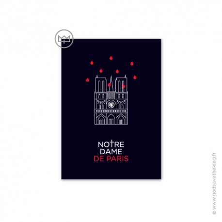 Carte de la cathédrale Notre Dame de Paris - 10,5 x 14,8 cm - Images et cartes religieuses Godsavetheking