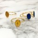 Bague médaille miraculeuse couleur bleu électrique - Bague médaille miraculeuse Godsavetheking