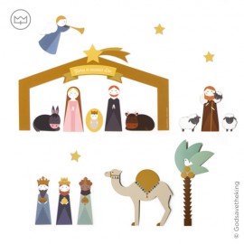 Crèche de Noël magnétique 18 éléments fabriquée en France - Crèches de Noël Godsavetheking