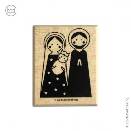 Tampon Sainte Famille avec St Joseph, Ste Marie et l’Enfant Jésus - 5 x 4 cm - Tampons et encreurs papeterie religieuse Godsa...