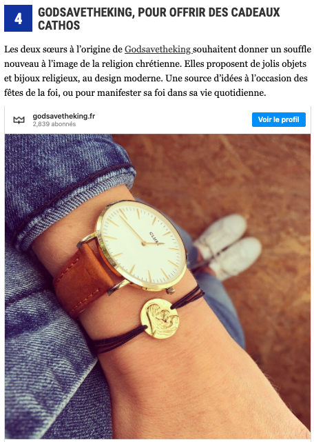 Article Aleteia sur les comptes instagram inspirants - Godsavetheking